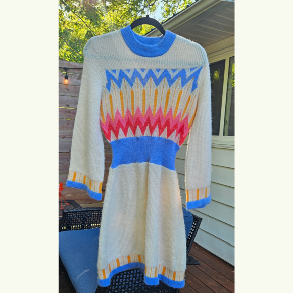 French Connection Neya Fairisle Sweater Dress (size medium, wool/alpaca blend) - Picture 1 of 3